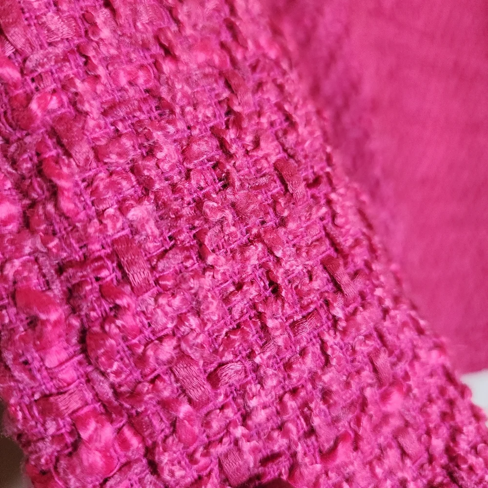 NWT Nine West Pink Tweed Mini Skirt Gold Buttons‎ Women's Size XL